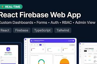 build a real time react firebase web app with authentication and rbac