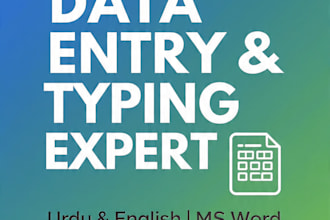 do fast urdu english typing data entry g