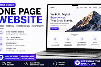 design a clean wix website one page website for your business and brand