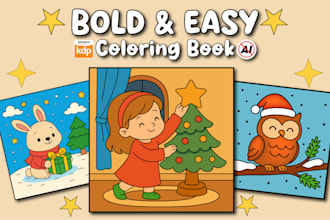 create bold and easy kids coloring book pages