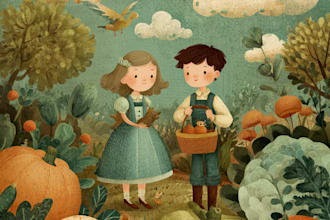 children story book illustration children story