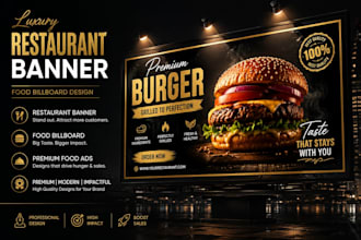 design modern restaurant banner food banner and billboard