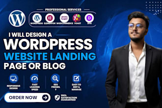 design a wordpress website landing page or blog website