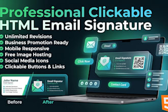 design professional clickable HTML email signature