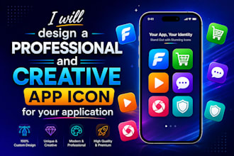 design a professional and creative app icon for your application