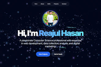 build  premium 3d portfolio, saas landing page with adminsite