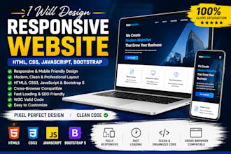 design responsive website and HTML CSS bootstrap web pages
