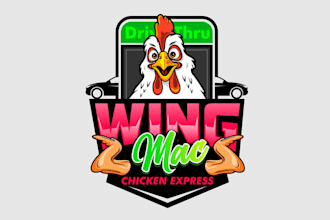 design mascot chicken wing mac logo