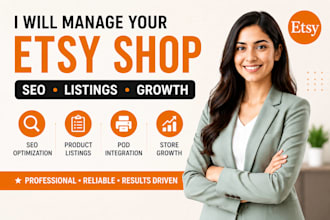 do etsy SEO, product listings and complete store management
