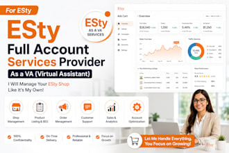 be mange your esty store set up listing and SEO management