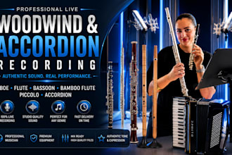 record professional live oboe, flute bassoon, bamboo flute, piccolo accordion