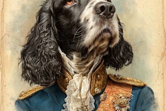 create a custom royal pet portrait and a bonus pet stamp