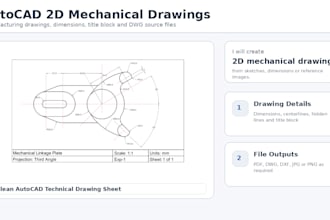 create professional 2d autocad mechanical drawings
