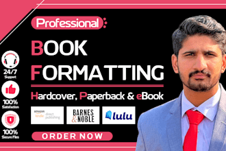 format and design your book for kindle, paperback and hardcover