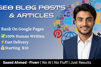 write SEO optimized blog posts and articles for your website