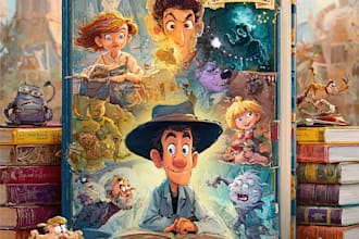 design eye catching cartoon book covers with custom artwork