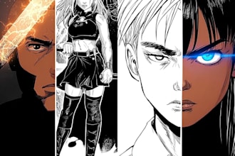 create manga comic pages and anime graphic novel art
