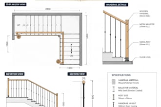 create custom staircase handrail and railing designs