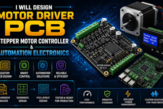 design motor driver pcb, stepper motor controller and automation electronics
