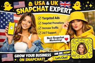 create USA UK snapchat based account for your business