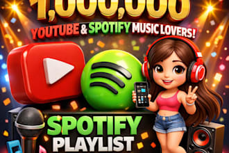 play your music to 1m youtube music lovers spotify playlist promotion
