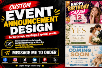 design social media announcement posts for special events