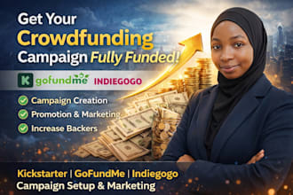 create and promote crowdfunding campaign for kickstarter gofundme indiegogo