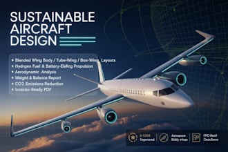 design sustainable electric hydrogen, hybrid aircraft concept with aerodynamic