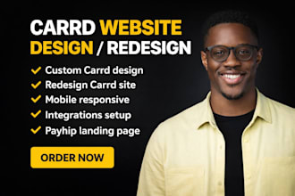 build a stunning carrd landing page website and payhip store integrations