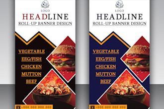 design modern roll up banner, standee and signage design