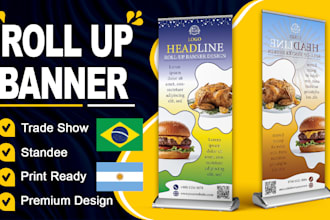 design modern roll up banner, standee and signage design