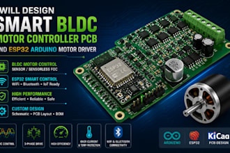 design smart bldc motor controller pcb and esp32 arduino motor driver