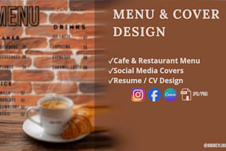 design a professional menu for cafe or restaurant