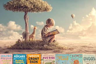 create professional children book cover illustration design