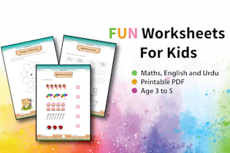 design preschool worksheets, activity books and kids ebooks