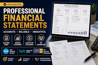prepare financial statements with KPI dashboard and insights