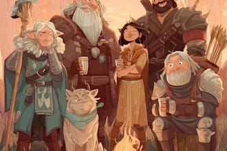 draw a dnd character or dnd party art