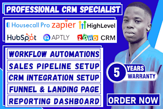 setup bitrix24 housecall pro hubspot zoho and gohighlevel CRM
