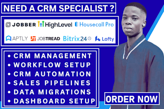 setup jobber ghl housecall pro bitrix24 aptly jobtread lofty crm zap automation