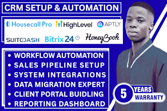 setup housecall pro gohighlevel bitrix24 aptly suitedash and honeybook
