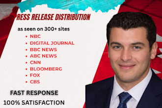 write SEO press release distribute to major news websites