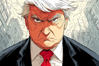draw digital political cartoon for political cartoon
