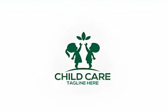 design modern childcare school or kids logo