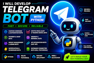 develop a custom telegram bot with python for crypto, automation, and web3