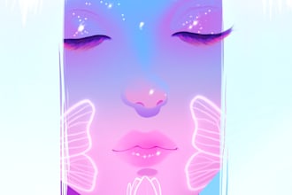 digital illustration ,motion graphics, anime art