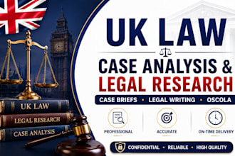provide UK law case analysis, legal research and legal writing