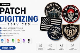 custom patch embroidery digitizing services