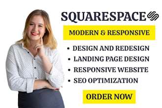 design a professional squarespace website, online store, and landing page, blog
