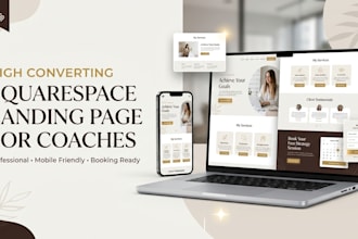 design a high converting squarespace landing page for coaches, squarespace web