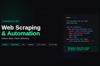 scrape any website and deliver clean structured data in CSV or excel